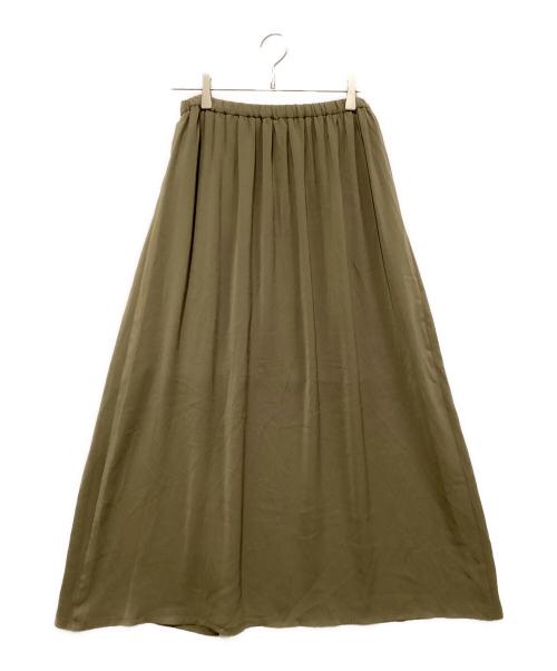 PLST（プラステ）PLST (プラステ) ヴィンテージサテンスリット入マキシスカート オリーブ サイズ:SIZE M 未使用品の古着・服飾アイテム