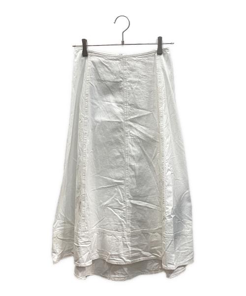 MACPHEE（マカフィー）MACPHEE (マカフィー) ライトオンスデニム サーキュラースカート ホワイト サイズ:36 未使用品の古着・服飾アイテム