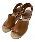 CELINEセリーヌ）の古着「エスパドリーユウェッジサンダル」｜ブラウン