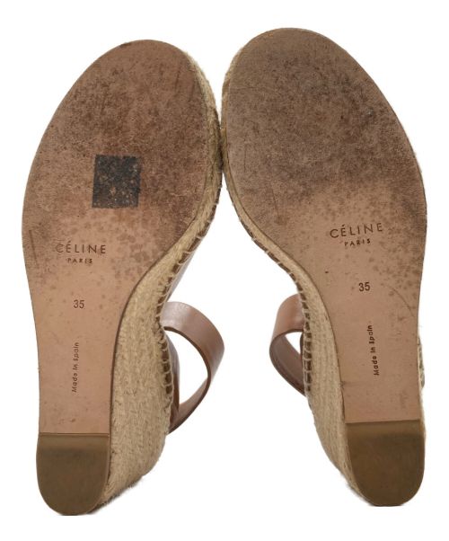 CELINE（セリーヌ）CELINE (セリーヌ) エスパドリーユウェッジサンダル ブラウン サイズ:35の古着・服飾アイテム