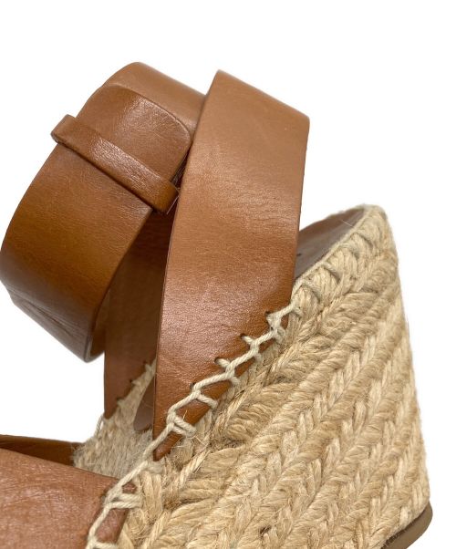 CELINE（セリーヌ）CELINE (セリーヌ) エスパドリーユウェッジサンダル ブラウン サイズ:35の古着・服飾アイテム