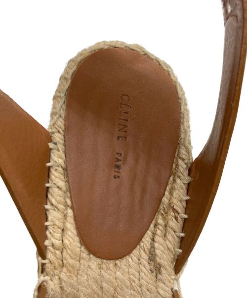CELINE（セリーヌ）CELINE (セリーヌ) エスパドリーユウェッジサンダル ブラウン サイズ:35の古着・服飾アイテム
