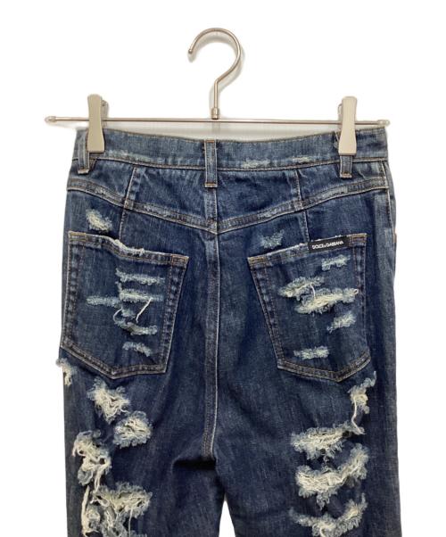 DOLCE & GABBANA（ドルチェ＆ガッバーナ）DOLCE & GABBANA (ドルチェ＆ガッバーナ) ダメージ加工デニムパンツ インディゴ サイズ:40の古着・服飾アイテム
