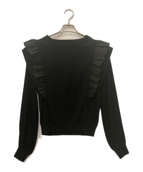 Sov.（ソブ）Sov. (ソブ) シフォンプリーツスリーブニット ブラック サイズ:1の古着・服飾アイテム