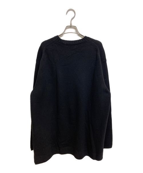 Yohji Yamamoto pour homme（ヨウジヤマモト プールオム）Yohji Yamamoto pour homme (ヨウジヤマモト プールオム) 7G FLOWER INTERSIA JACQUARD CREW NECK ブラック サイズ:3の古着・服飾アイテム