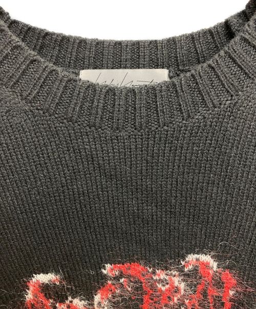 Yohji Yamamoto pour homme（ヨウジヤマモト プールオム）Yohji Yamamoto pour homme (ヨウジヤマモト プールオム) 7G FLOWER INTERSIA JACQUARD CREW NECK ブラック サイズ:3の古着・服飾アイテム