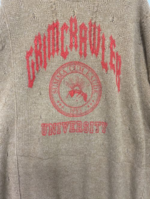 RAF SIMONS（ラフシモンズ）RAF SIMONS (ラフシモンズ) メリノウール クルーネックニットセーター ブラウン サイズ:2の古着・服飾アイテム