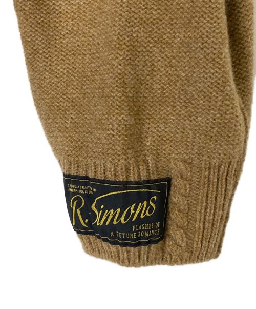 RAF SIMONS（ラフシモンズ）RAF SIMONS (ラフシモンズ) メリノウール クルーネックニットセーター ブラウン サイズ:2の古着・服飾アイテム