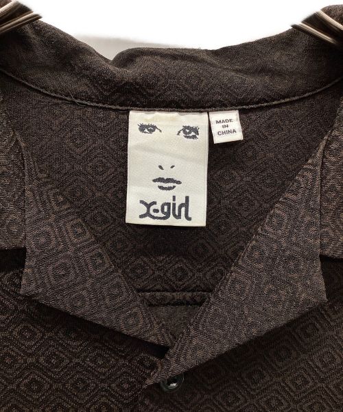 X-GIRL（エックスガール）X-GIRL (エックスガール) JACQUARD JERSEY L/S SHIRT ブラウン サイズ:Sの古着・服飾アイテム