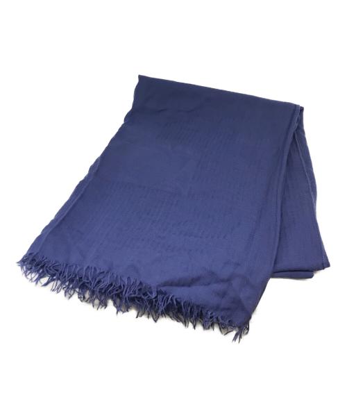 HERMES（エルメス）HERMES (エルメス) Hロゴヘリンボーンカシミヤ混ストール パープルの古着・服飾アイテム