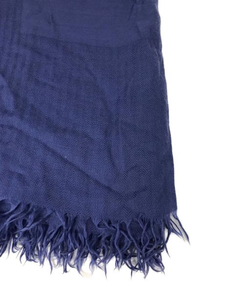 HERMES（エルメス）HERMES (エルメス) Hロゴヘリンボーンカシミヤ混ストール パープルの古着・服飾アイテム