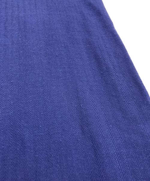 HERMES（エルメス）HERMES (エルメス) Hロゴヘリンボーンカシミヤ混ストール パープルの古着・服飾アイテム