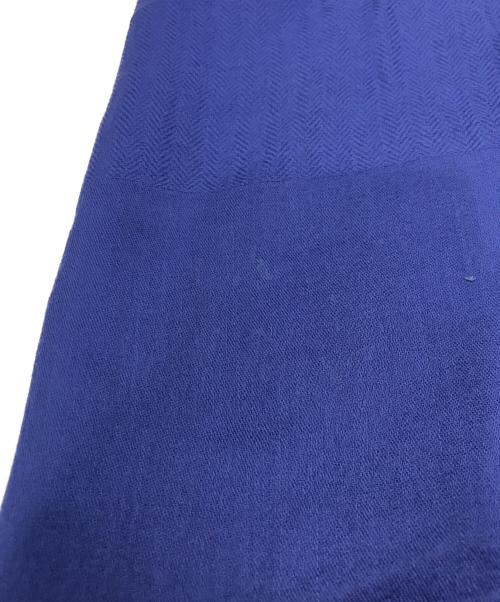 HERMES（エルメス）HERMES (エルメス) Hロゴヘリンボーンカシミヤ混ストール パープルの古着・服飾アイテム
