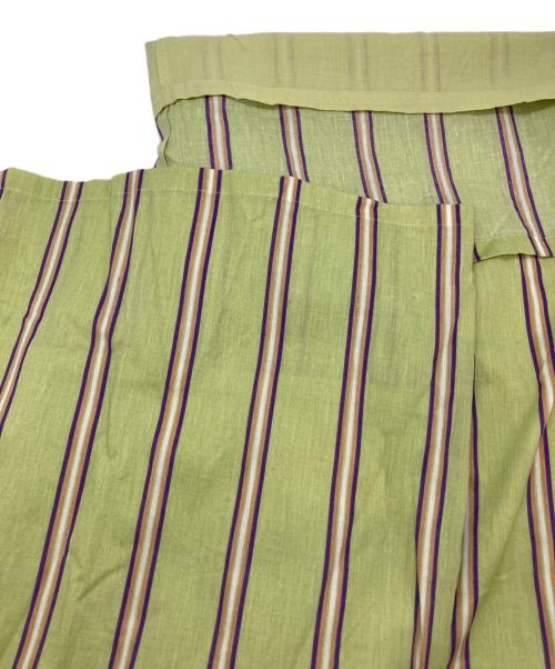 THREE DOTS（スリードッツ）THREE DOTS (スリードッツ) India cotton stripe pant グリーン サイズ:XSの古着・服飾アイテム