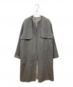 theory luxeセオリーリュクス）の古着「ダブルフェイスノーカラーコート」｜グレー