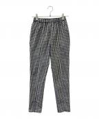 trefleトレフル）の古着「ギンガムスリットパンツ」｜ブラック