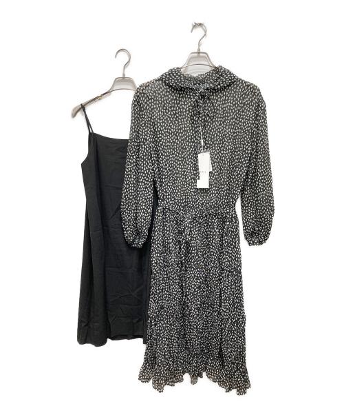 COEL（コエル）COEL (コエル) ハート柄プリーツワンピース ブラック サイズ:36の古着・服飾アイテム