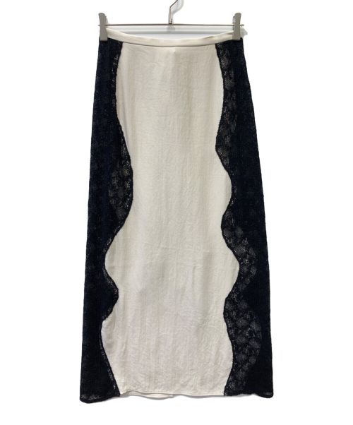 KIARIS vintage&closet（）KIARIS vintage&closet (キアリズ ヴィンテージアンドクローゼット) JOURNAL STANDARD (ジャーナルスタンダード) JS サイドレーススカート アイボリー×ブラック サイズ:36の古着・服飾アイテム