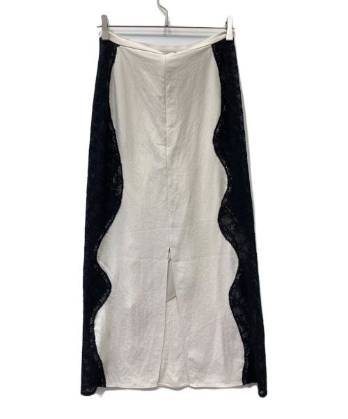 KIARIS vintage&closet（）KIARIS vintage&closet (キアリズ ヴィンテージアンドクローゼット) JOURNAL STANDARD (ジャーナルスタンダード) JS サイドレーススカート アイボリー×ブラック サイズ:36の古着・服飾アイテム