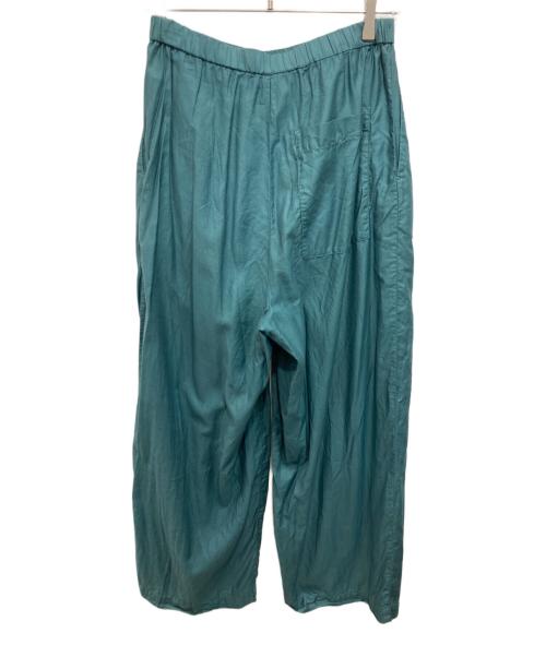 ATON（エイトン）ATON (エイトン) MICRO COTTON SATIN  タックワイドパンツ グリーン サイズ:02の古着・服飾アイテム