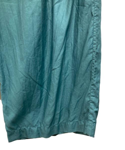 ATON（エイトン）ATON (エイトン) MICRO COTTON SATIN  タックワイドパンツ グリーン サイズ:02の古着・服飾アイテム