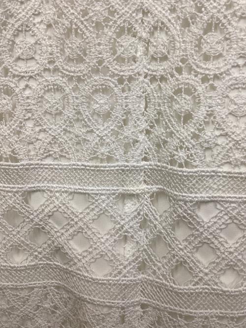 Maglie le cassetto（マーリエ ル カセット）Maglie le cassetto (マーリエ ル カセット) ボーダーレーススカート ホワイト サイズ:SIZE 5の古着・服飾アイテム