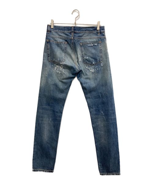 DOLCE & GABBANA（ドルチェ＆ガッバーナ）DOLCE & GABBANA (ドルチェ＆ガッバーナ) クラッシュ加工デニムパンツ インディゴ サイズ:46の古着・服飾アイテム