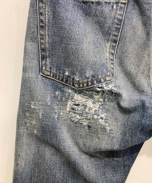 DOLCE & GABBANA（ドルチェ＆ガッバーナ）DOLCE & GABBANA (ドルチェ＆ガッバーナ) クラッシュ加工デニムパンツ インディゴ サイズ:46の古着・服飾アイテム