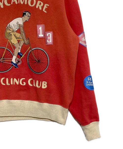 samuel zelig（サミュエル ゼリグ）samuel zelig (サミュエル ゼリグ) CYCLING CREWNECK レッド サイズ:Sの古着・服飾アイテム