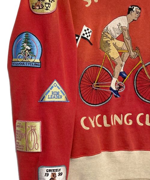 samuel zelig（サミュエル ゼリグ）samuel zelig (サミュエル ゼリグ) CYCLING CREWNECK レッド サイズ:Sの古着・服飾アイテム