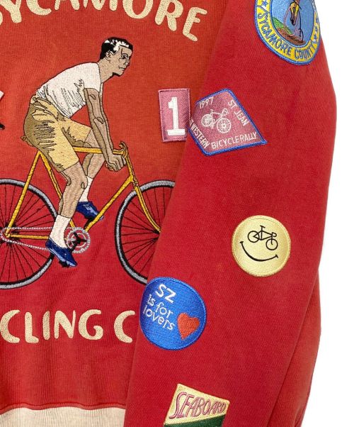 samuel zelig（サミュエル ゼリグ）samuel zelig (サミュエル ゼリグ) CYCLING CREWNECK レッド サイズ:Sの古着・服飾アイテム