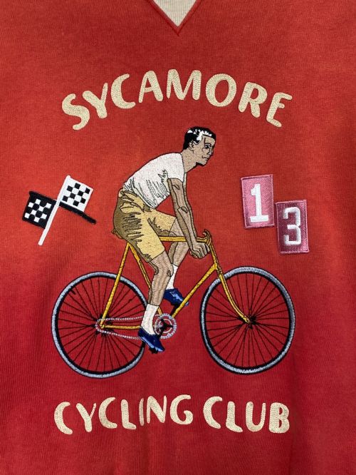 samuel zelig（サミュエル ゼリグ）samuel zelig (サミュエル ゼリグ) CYCLING CREWNECK レッド サイズ:Sの古着・服飾アイテム