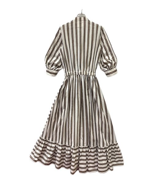 avie（アビィ）avie (アビィ) RAFFLE STRIPED DRESS ホワイト サイズ:38の古着・服飾アイテム