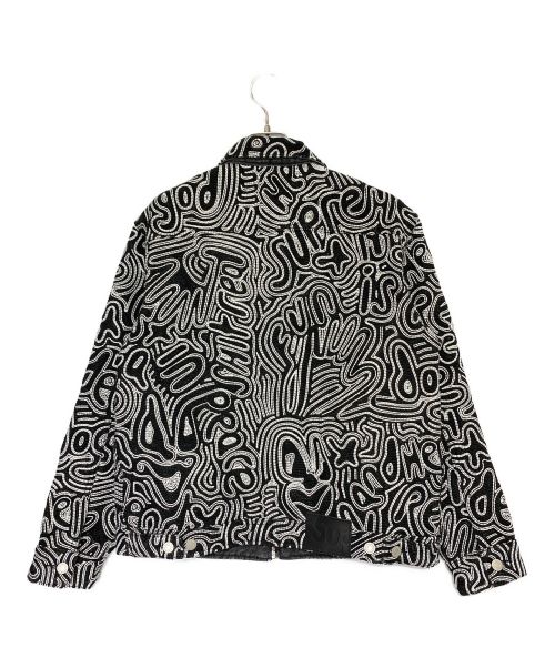 SUPREME（シュプリーム）SUPREME (シュプリーム) Chainstitch Denim Jacket ブラック×ホワイト サイズ:Sの古着・服飾アイテム
