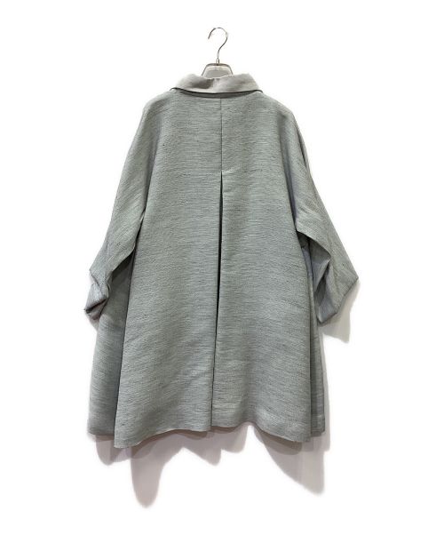 ISSEY MIYAKE（イッセイミヤケ）ISSEY MIYAKE (イッセイミヤケ) Aラインリネン混コート スカイブルー サイズ:3の古着・服飾アイテム
