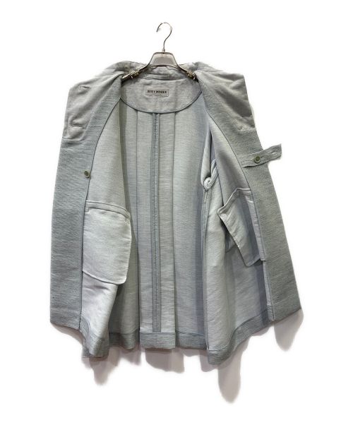 ISSEY MIYAKE（イッセイミヤケ）ISSEY MIYAKE (イッセイミヤケ) Aラインリネン混コート スカイブルー サイズ:3の古着・服飾アイテム