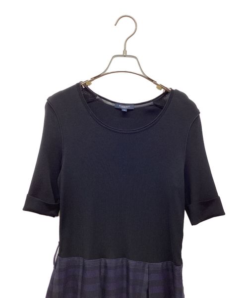 BURBERRY LONDON（バーバリーロンドン）BURBERRY LONDON (バーバリーロンドン) ドッキングワンピース ブラック×ネイビー サイズ:38の古着・服飾アイテム