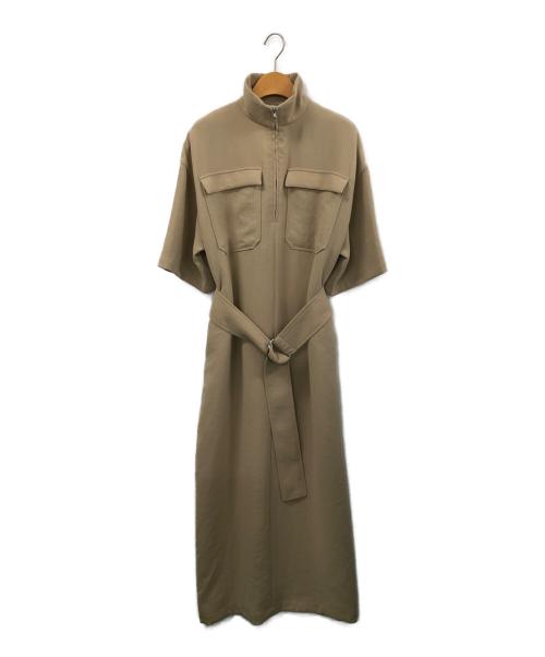 CLANE（クラネ）CLANE (クラネ) ハーフ ジップ ミリタリー ワンピース ベージュ サイズ:1の古着・服飾アイテム