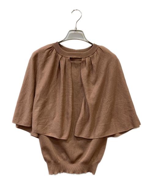 Pinky & Dianne（ピンキーアンドダイアン）Pinky & Dianne (ピンキーアンドダイアン) カットアウトニットケープ ブラウン サイズ:38の古着・服飾アイテム