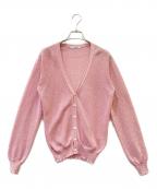 SLOANEスローン）の古着「7G天竺 和紙×ポリエステル Vネックカーディガン」｜ピンク