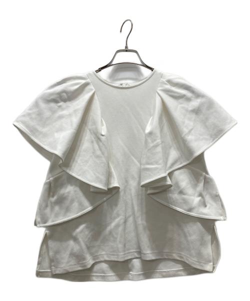 ELENDEEK（エレンディーク）ELENDEEK (エレンディーク) ラッフルスリーブカットソー ホワイト サイズ:FREEの古着・服飾アイテム