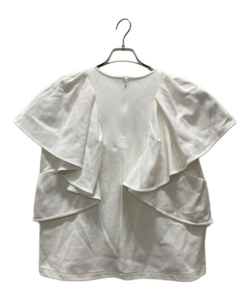 ELENDEEK（エレンディーク）ELENDEEK (エレンディーク) ラッフルスリーブカットソー ホワイト サイズ:FREEの古着・服飾アイテム