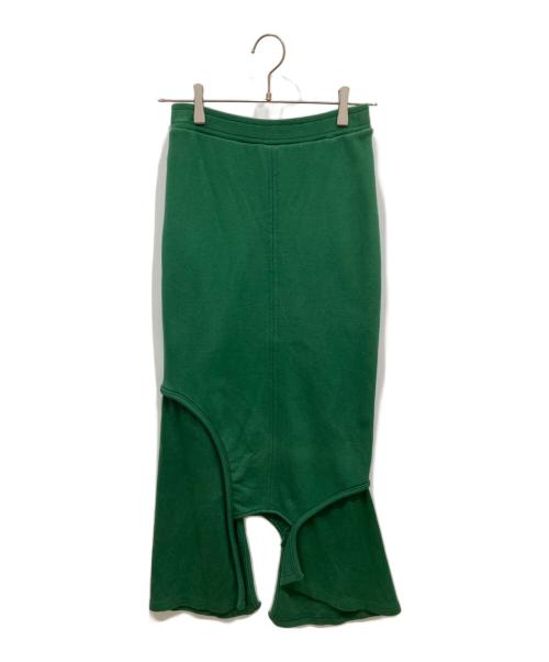 UN3D.（アンスリード）UN3D. (アンスリード) ヘムカットスウェットスカート グリーン サイズ:38の古着・服飾アイテム