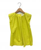 UNITED ARROWSユナイテッドアローズ）の古着「ワッフル タック ノースリーブ ブラウス」｜イエロー