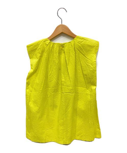 UNITED ARROWS（ユナイテッドアローズ）UNITED ARROWS (ユナイテッドアローズ) ワッフル タック ノースリーブ ブラウス イエロー サイズ:表記無しの古着・服飾アイテム