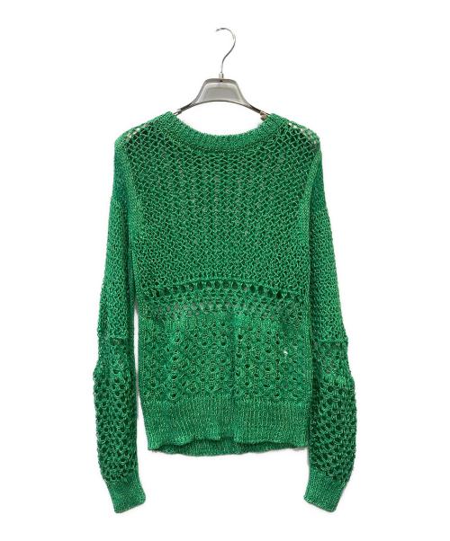 CURRENTAGE（カレンテージ）CURRENTAGE (カレンテージ) クルーネックプルオーバーニット グリーン サイズ:Fの古着・服飾アイテム