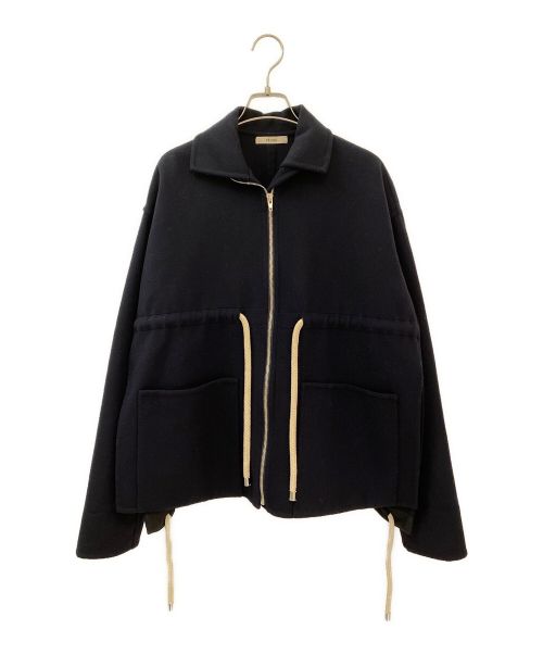 CELINE（セリーヌ）CELINE (セリーヌ) カシミヤ混サイドスリットジップジャケット ネイビー サイズ:34の古着・服飾アイテム