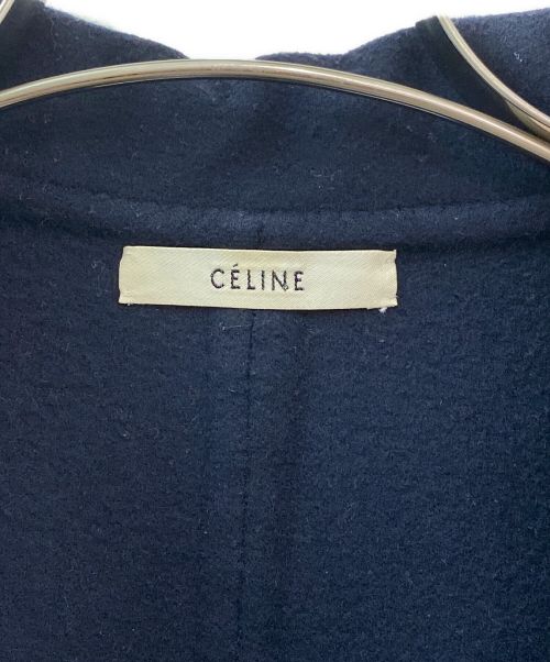 CELINE（セリーヌ）CELINE (セリーヌ) カシミヤ混サイドスリットジップジャケット ネイビー サイズ:34の古着・服飾アイテム