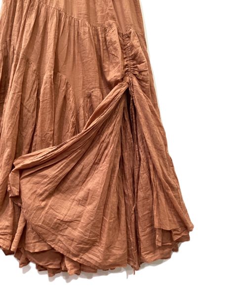 HER LIP TO（ハーリップトゥ）HER LIP TO (ハーリップトゥ) Asymmetric Tiered Cotton Skirt ピンク サイズ:Mの古着・服飾アイテム