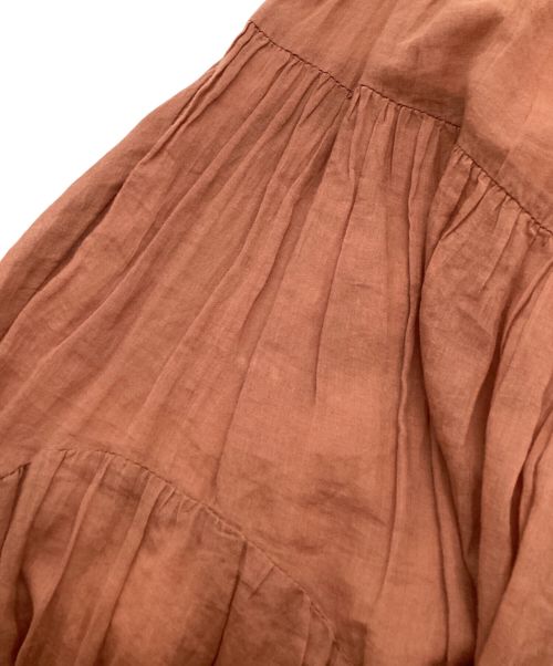 HER LIP TO（ハーリップトゥ）HER LIP TO (ハーリップトゥ) Asymmetric Tiered Cotton Skirt ピンク サイズ:Mの古着・服飾アイテム